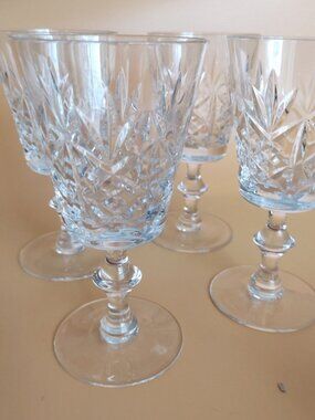 DENBY GUILDFORD Crystal  WATER GOBLETS  6 1/2" TALL  SET of 4